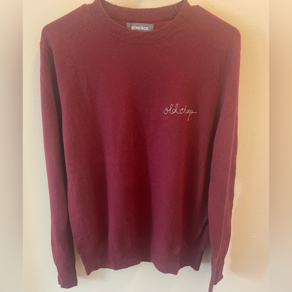 Bonobos Long Sleeve Sweater - Burgandy - Small - Like New!